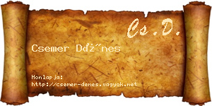 Csemer Dénes névjegykártya